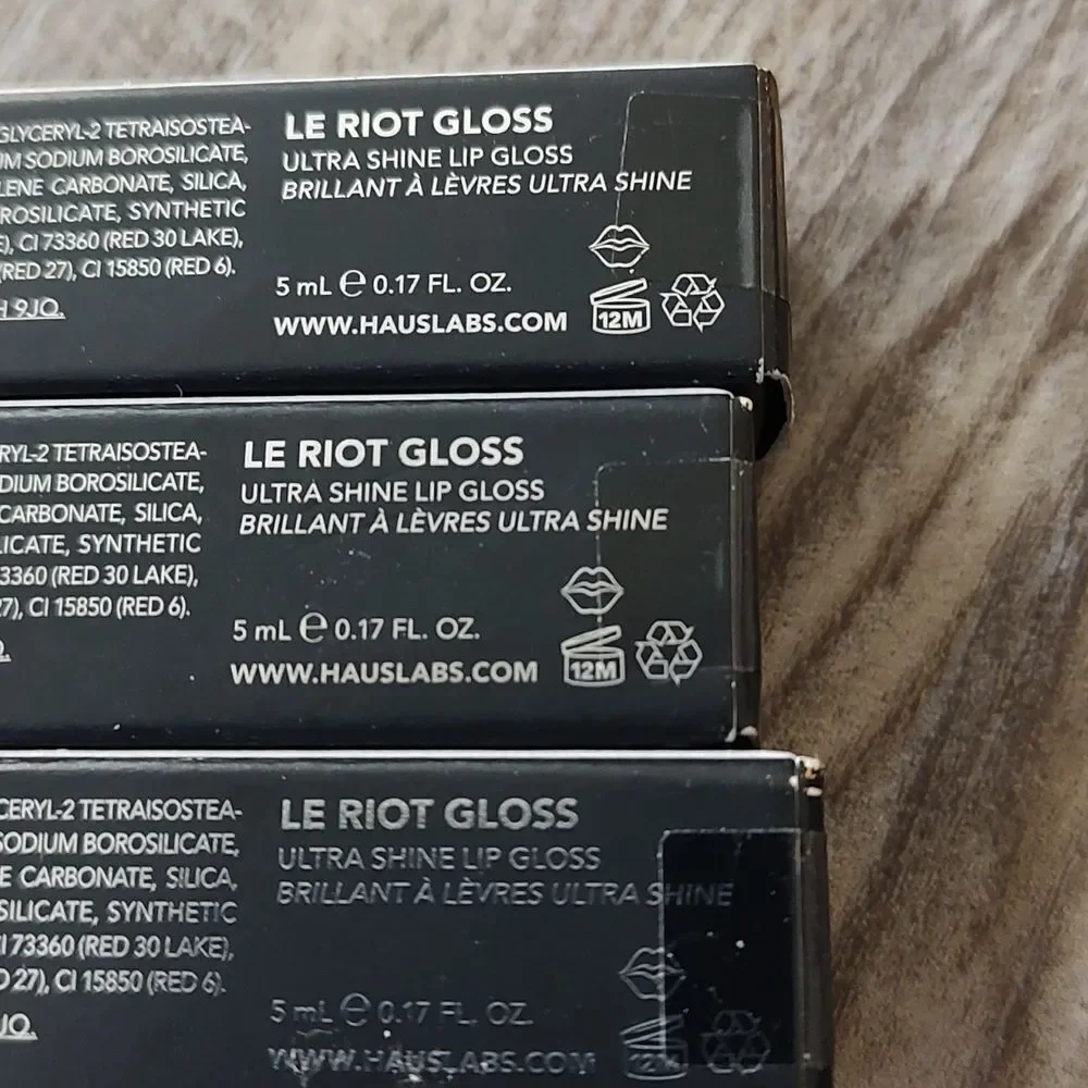 HAUS LABORATORIES by Lady Gaga: LE RIOT LIP GLOSS, Violet Disco (Set of 3) New